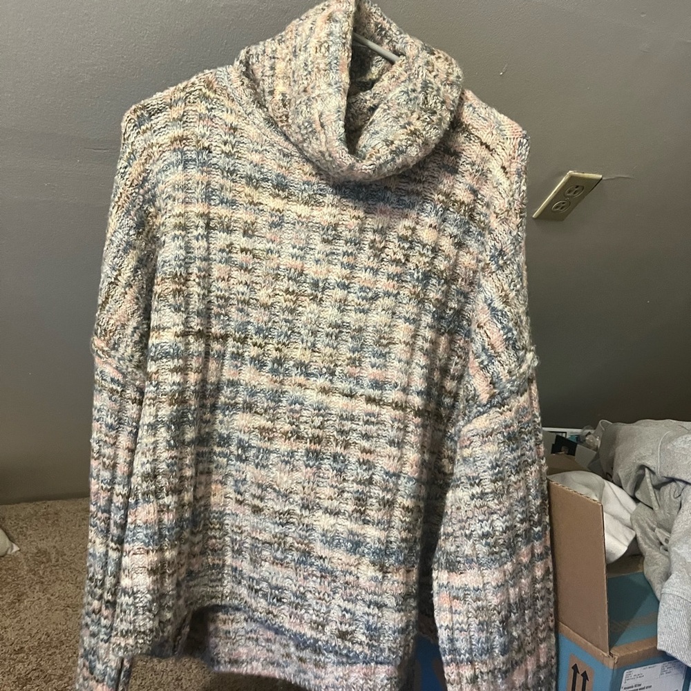 american eagle cropped turtleneck sweater